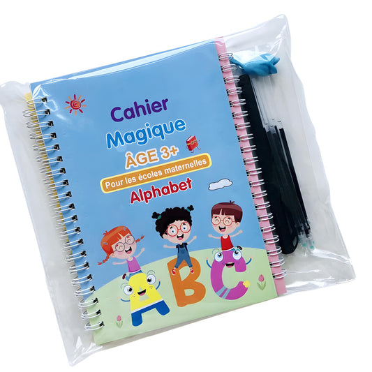 4 Cahiers d'écriture réutilisables + cadeau offert: MagicPen™